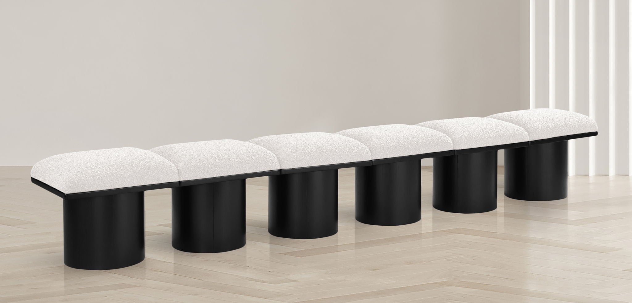 Pavilion - 6 Piece Modular Bench With Black Base