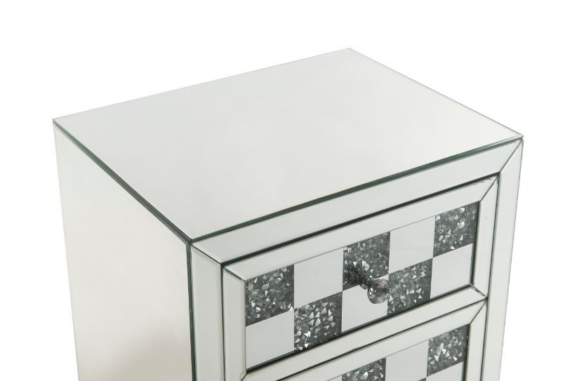 Noralie - 18" X 14" Accent Table With Faux Diamonds - Mirrored - Urban Living Furniture (Los Angeles, CA)