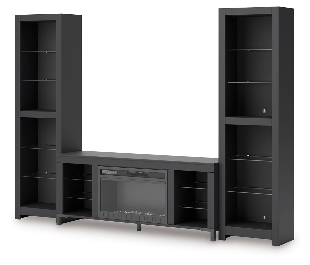 Cayberry - Black - 3-Piece Entertainment Center With Electric Fireplace - Urban Living Furniture (Los Angeles, CA)