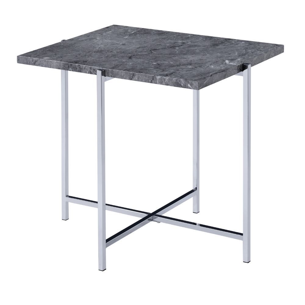 Adelae - End Table - Faux Marble Top & Chrome - Urban Living Furniture (Los Angeles, CA)