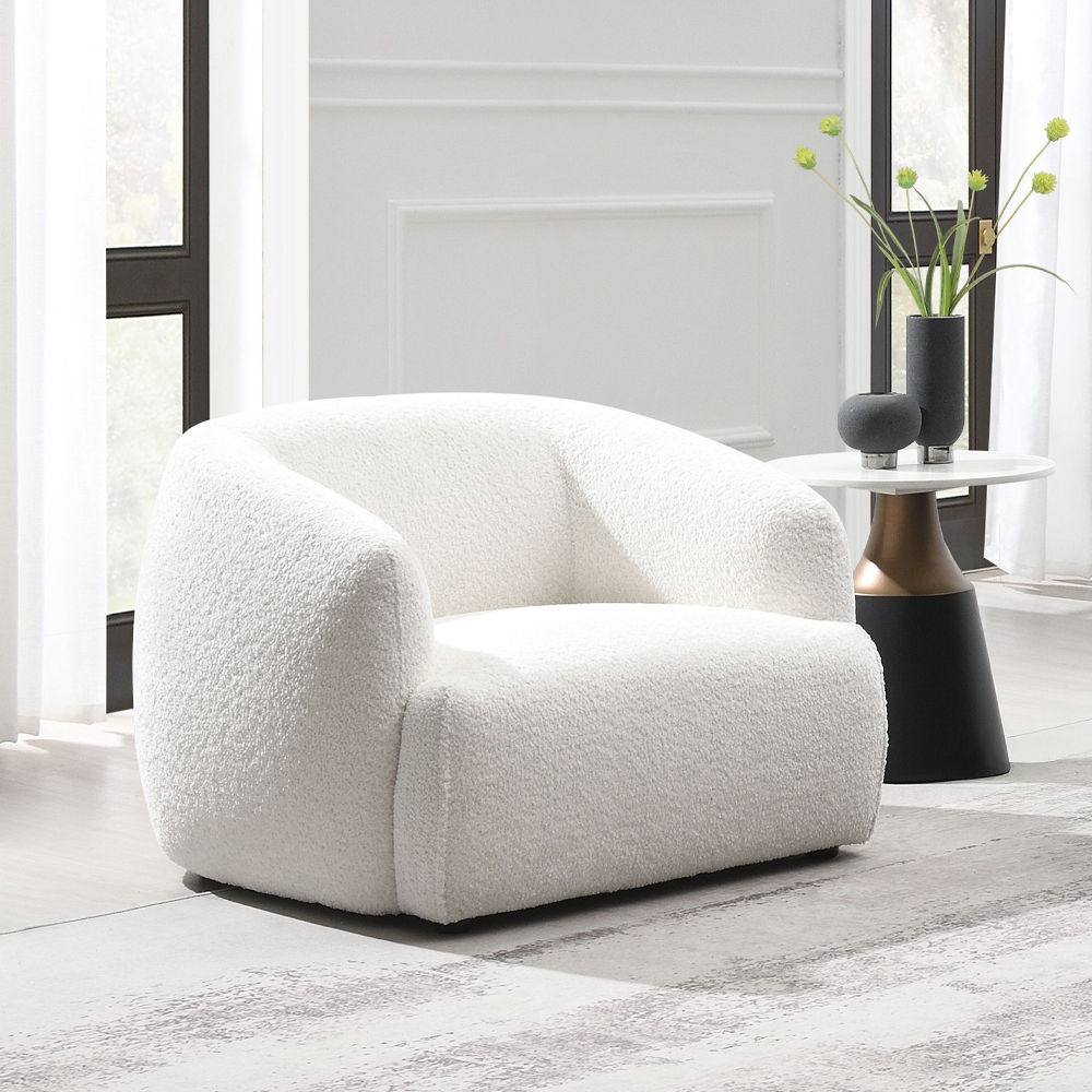 Lucifer - Chair - White Shimmer Chenille - Urban Living Furniture (Los Angeles, CA)