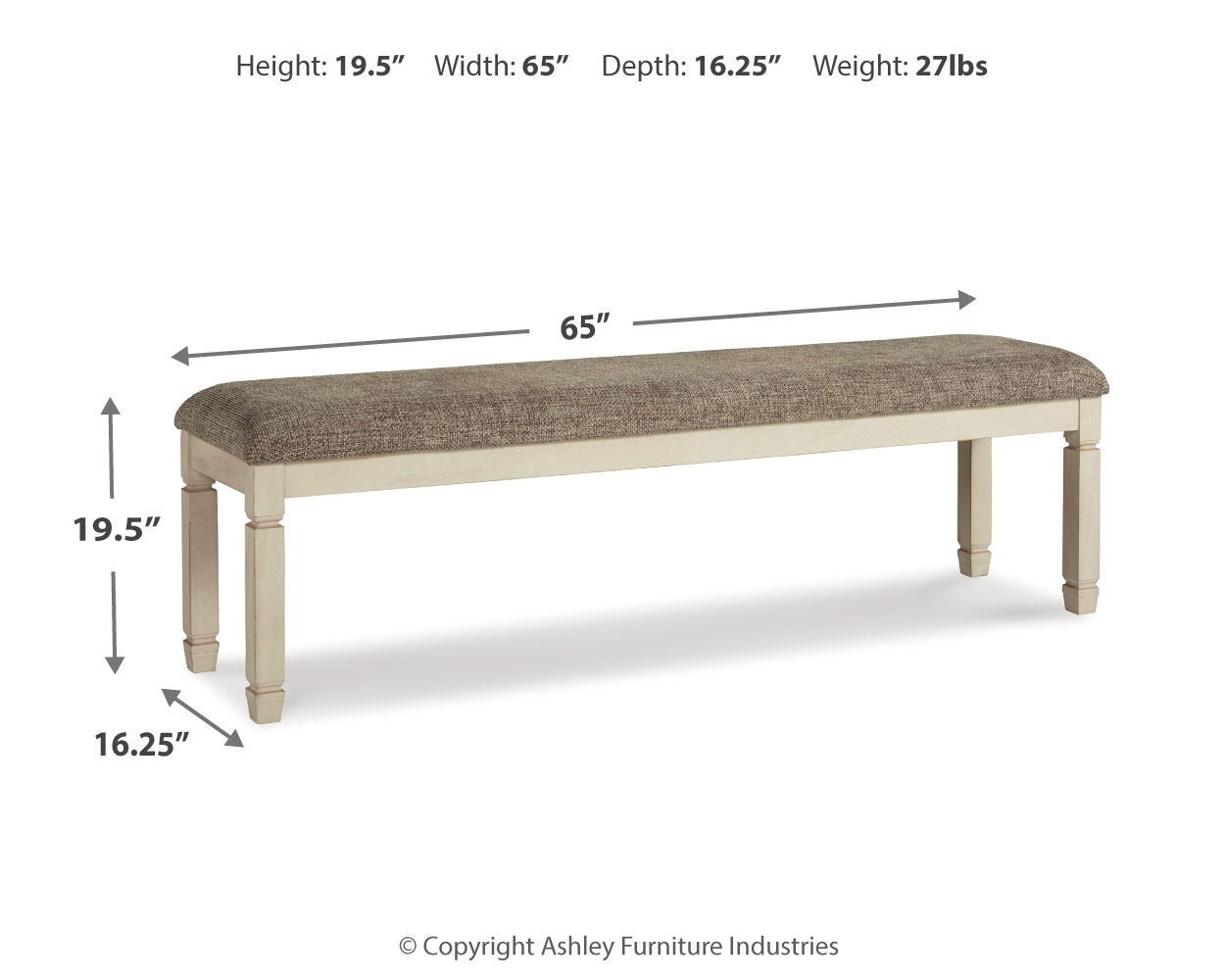 Bolanburg - Extra Large UPH DRM Bench - Brown / Beige - Urban Living Furniture (Los Angeles, CA)