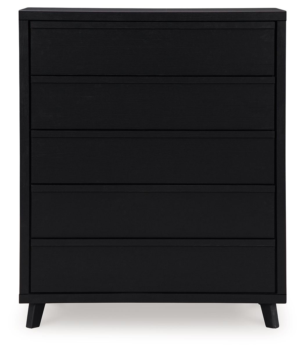 Danziar - Black - Five Drawer Wide Chest - Urban Living Furniture (Los Angeles, CA)