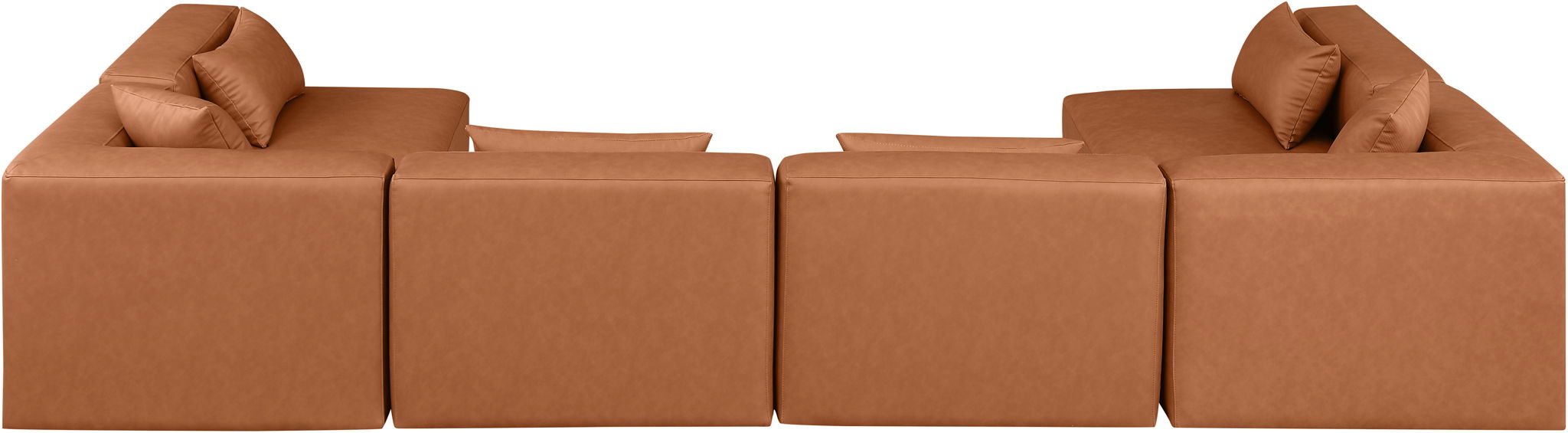 Cube - 6 Piece Modular Armless Sectional - Cognac - Urban Living Furniture (Los Angeles, CA)