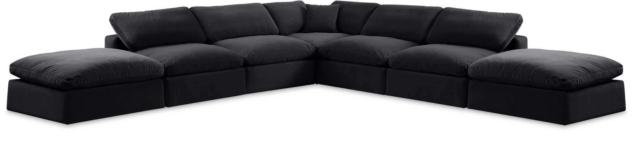 Comfy - 7 Piece Velvet Modular Corner Sectional - Urban Living Furniture (Los Angeles, CA)