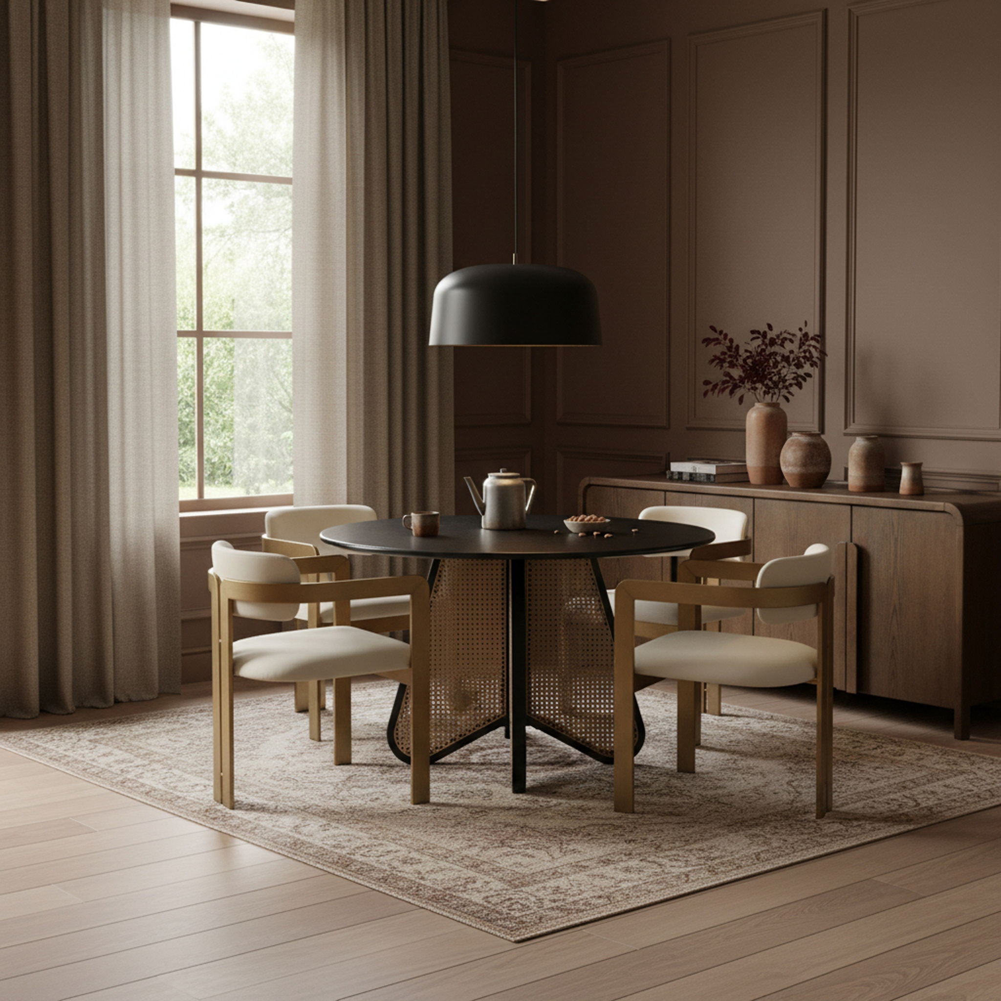 Aurum - Vegan Leather Upholstered Dining Chair With Brushed Brass Base (Set of 2)