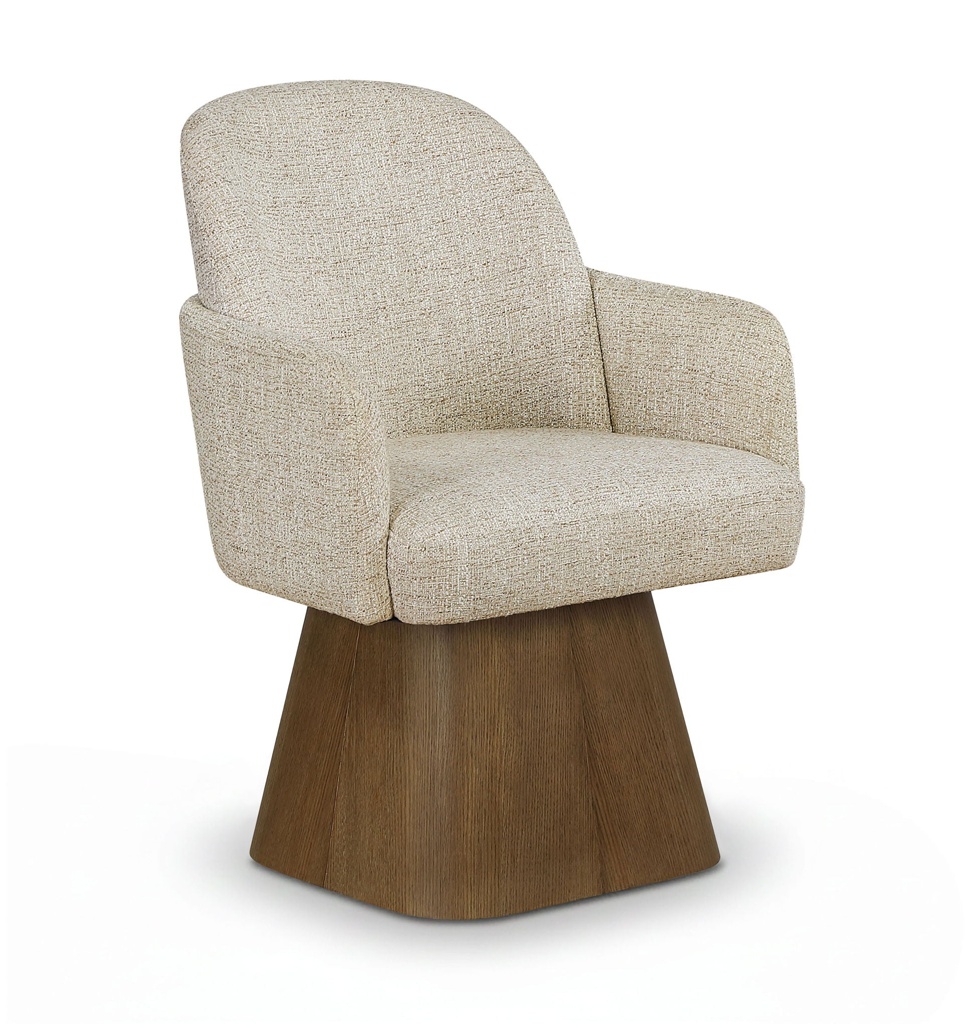 Marlowe - Linen Textured Fabric Upholstered Swivel Dining Arm Chair - Stained Brown - Urban Living Furniture (Los Angeles, CA)