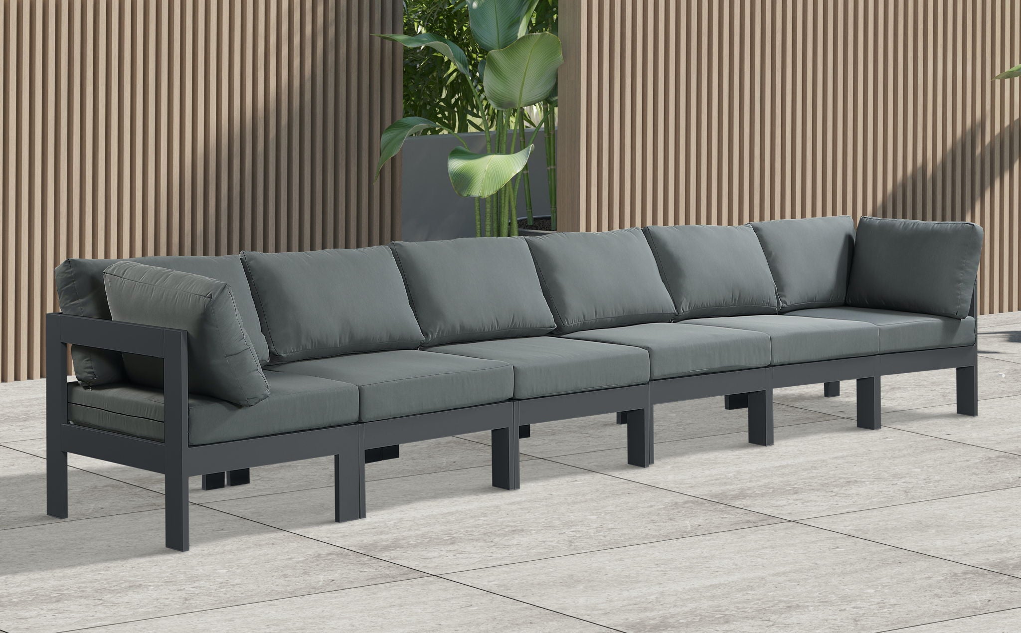 Nizuc - Outdoor Patio 6 Seat Modular Sofa With Gray Frame - Urban Living Furniture (Los Angeles, CA)