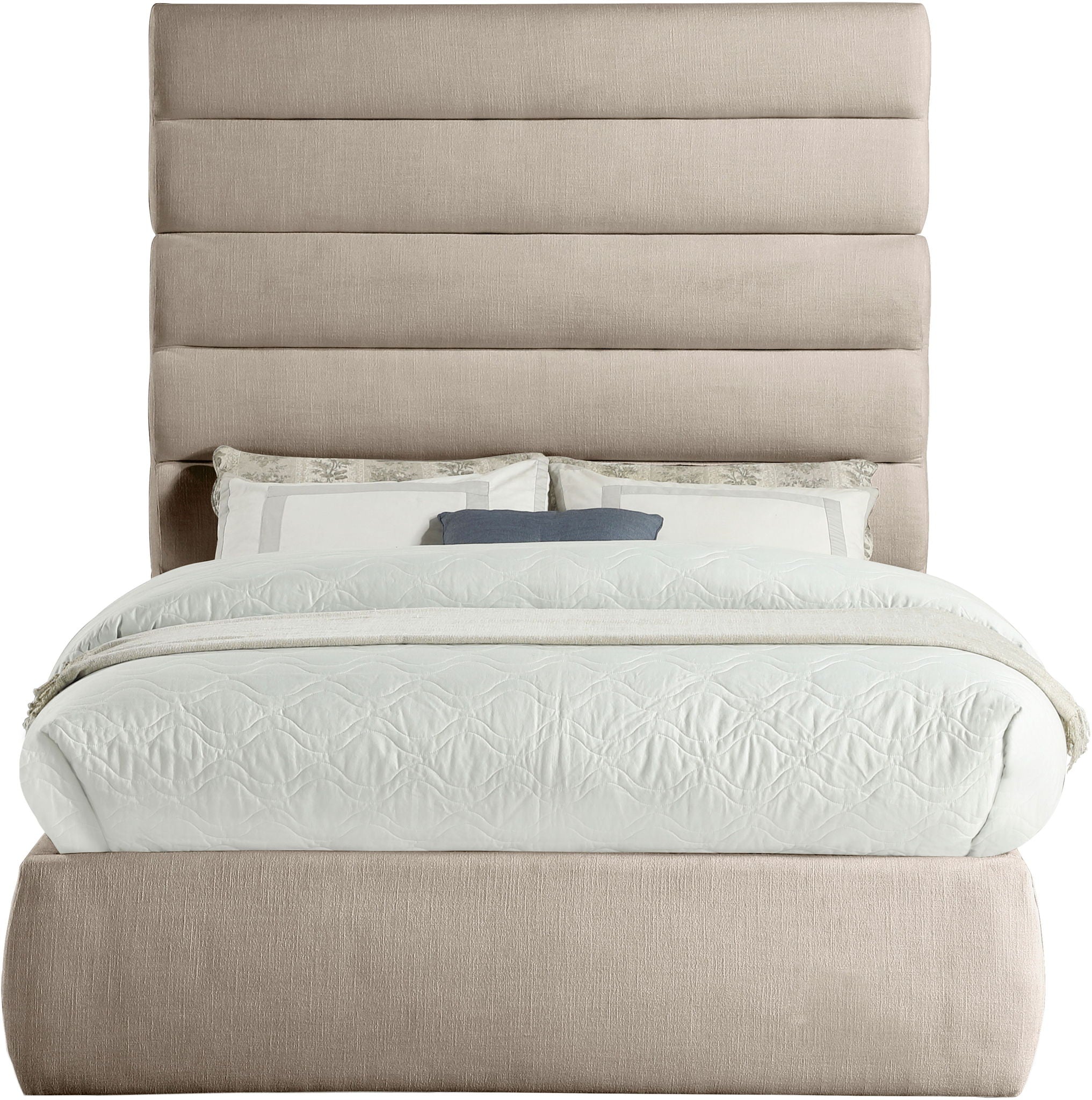 Adam - Linen Fabric Bed With 70.5" Headboard