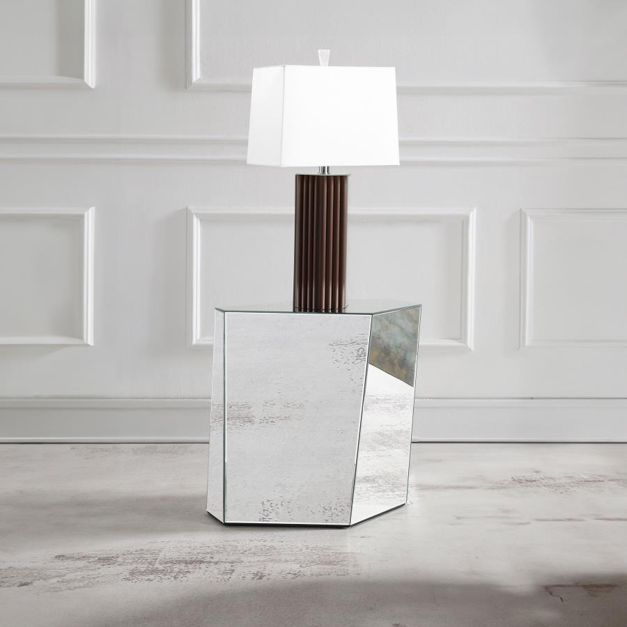 Capella - Mirrored Abstract Geometric End Table - Silver - Urban Living Furniture (Los Angeles, CA)