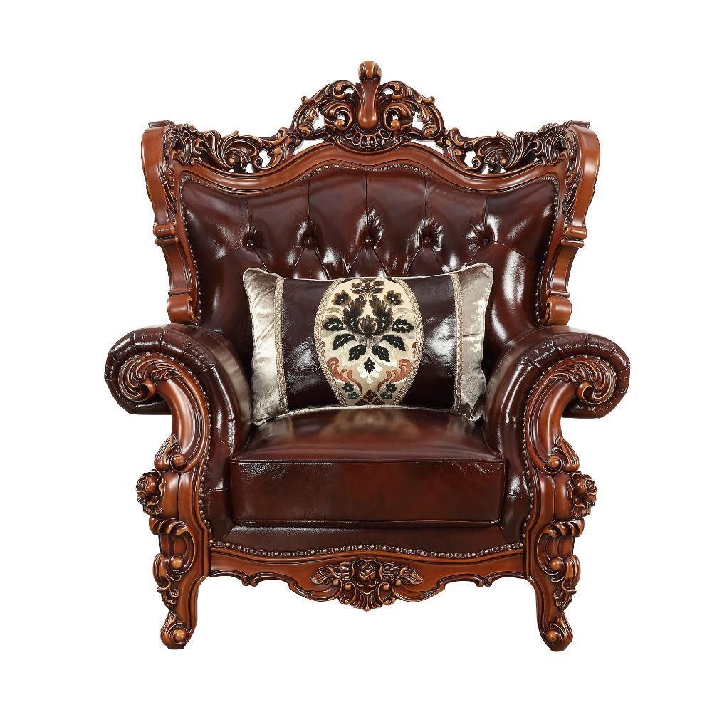 Eustoma - Chair - Cherry Top Grain Leather Match & Walnut - Urban Living Furniture (Los Angeles, CA)