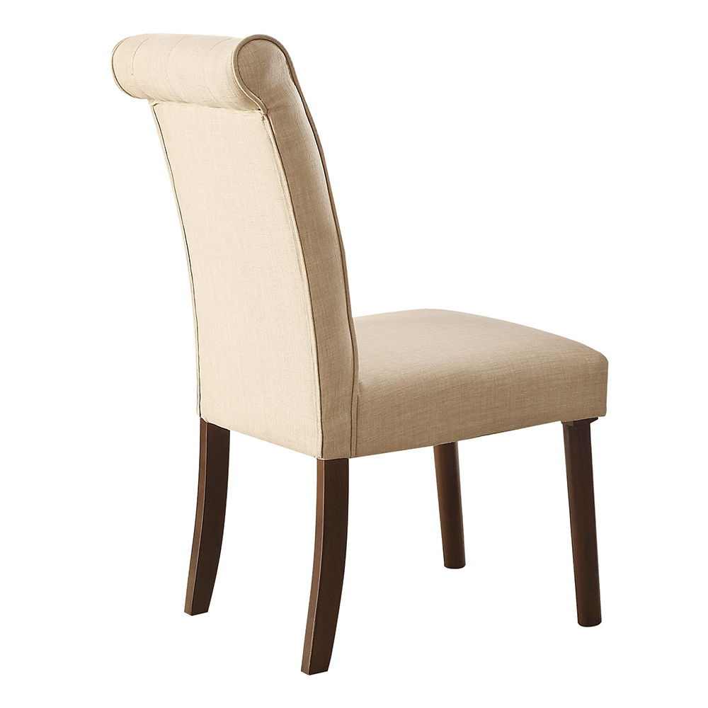 Gasha - Side Chair (Set of 2) - Beige Linen & Walnut - Urban Living Furniture (Los Angeles, CA)