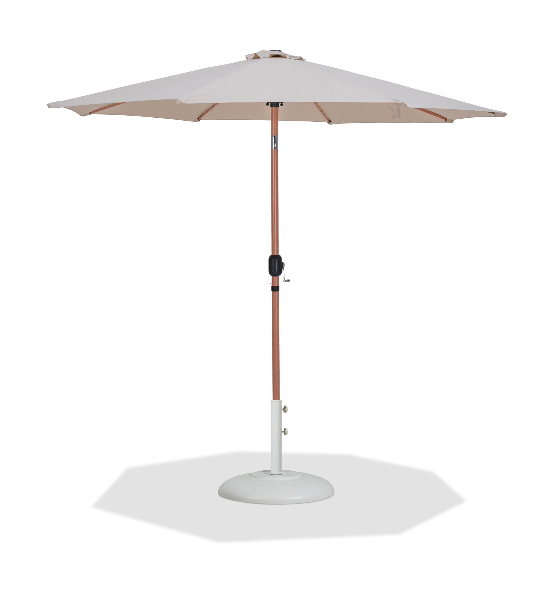 Fiji - Aluminum Patio Umbrella With Round White And Teak Base - Urban Living Furniture (Los Angeles, CA)