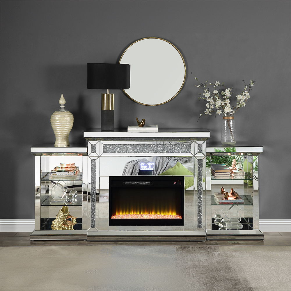 Noralie - Fireplace With LED & Bluetooth - Mirrored & Faux Diamonds - Urban Living Furniture (Los Angeles, CA)