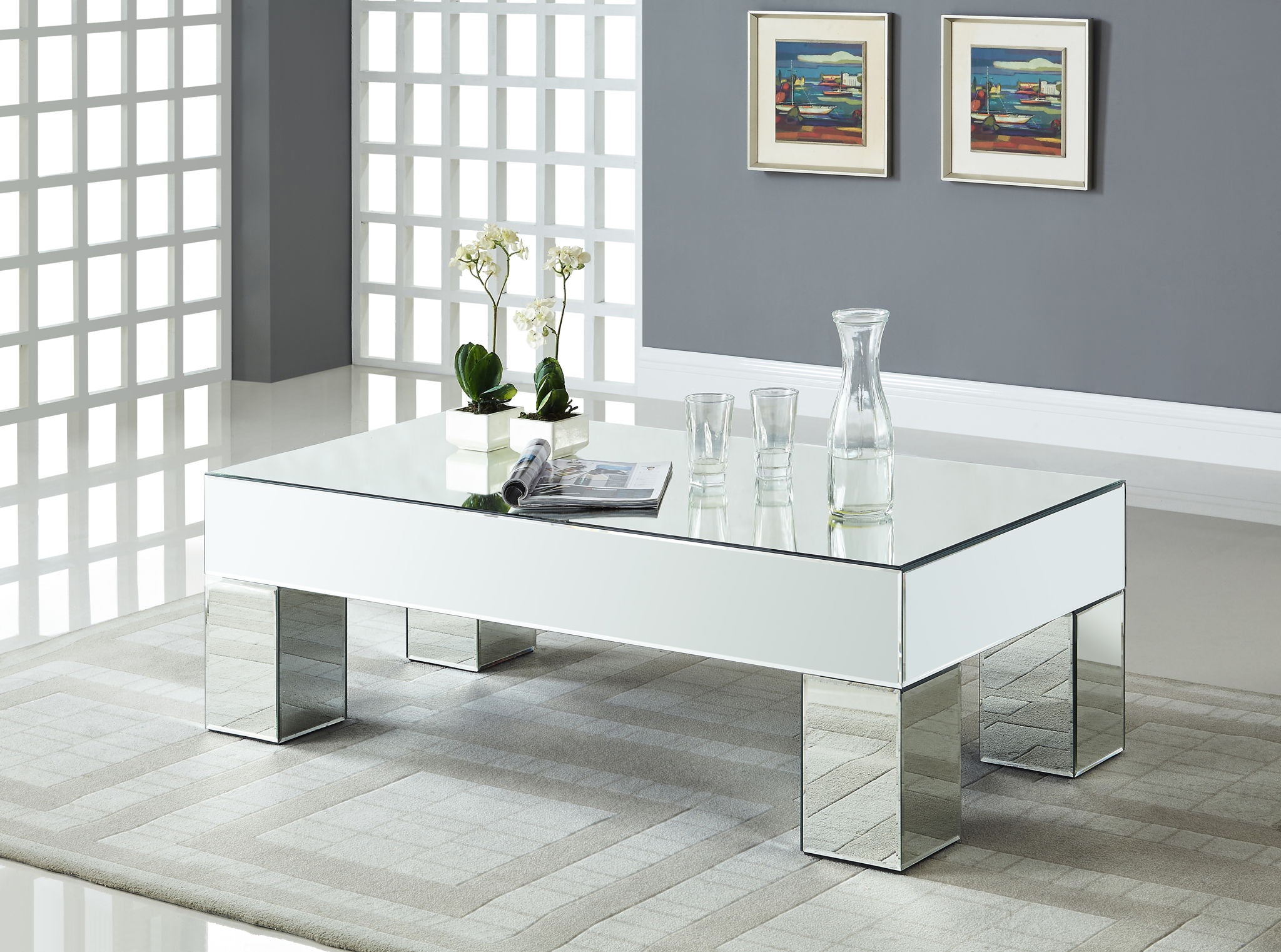 Lainy - Coffee Table - Pearl Silver - Urban Living Furniture (Los Angeles, CA)