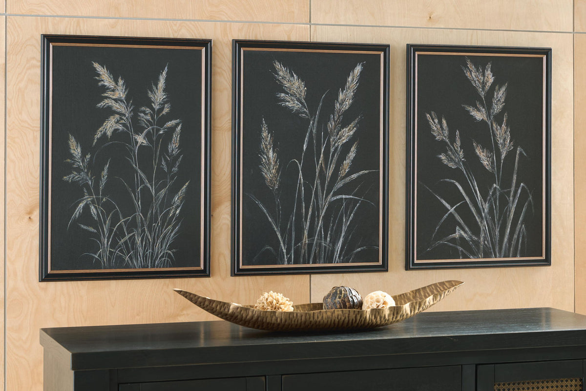 Janisburg - Wall Art Set (Set of 3) - Black / White / Brown