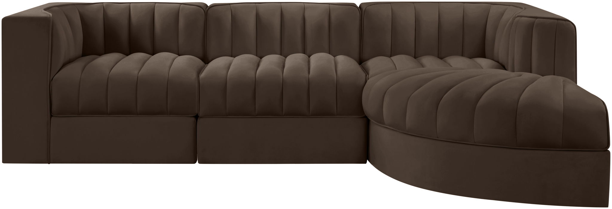 Rummi - Velvet Performance Fabric Upholstered 4 Piece Modular Sectional, With Reverse Corner Chair - Urban Living Furniture (Los Angeles, CA)
