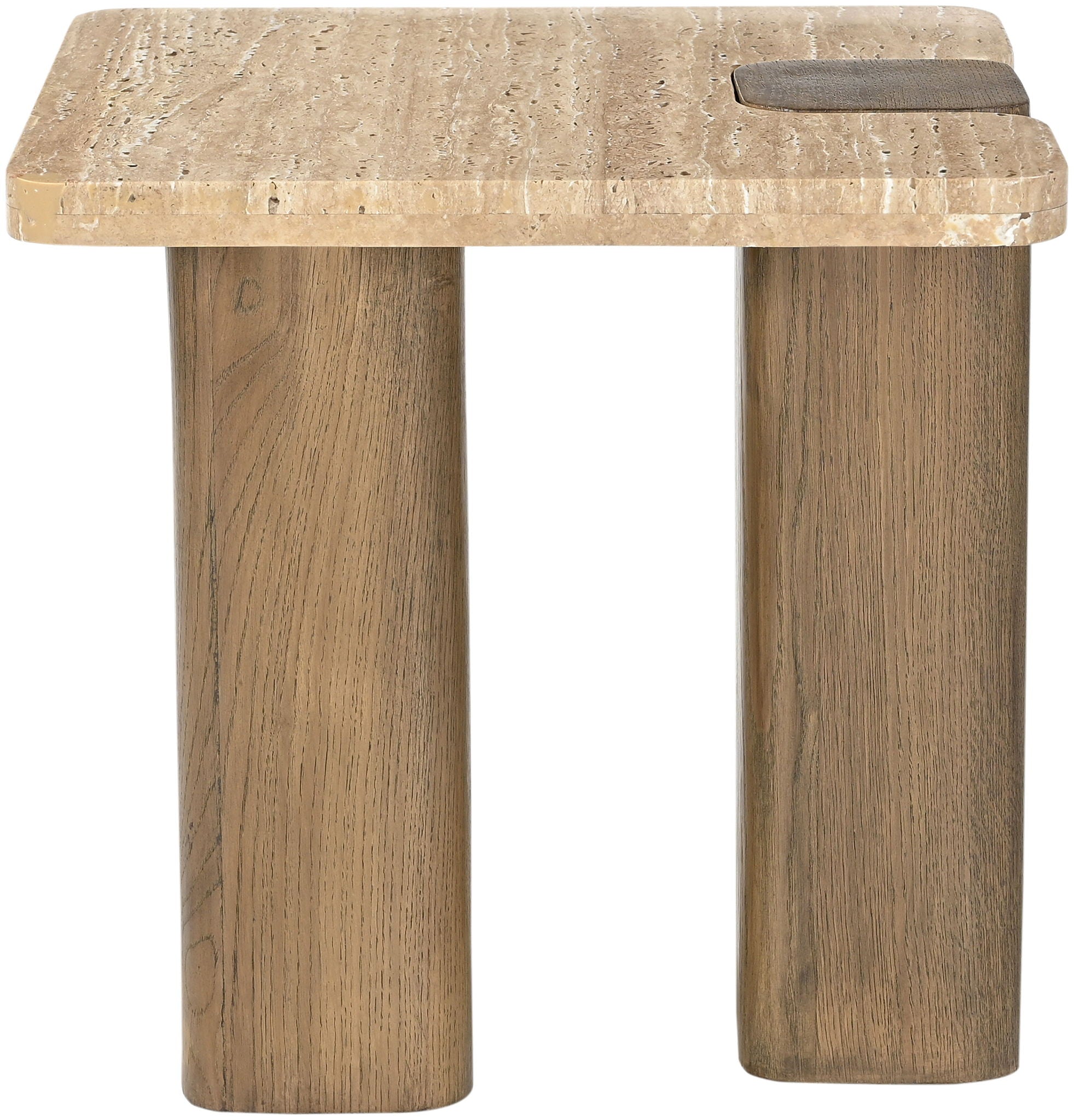 Ravenna - Genuine Fabric Travertine And Oak Wood Table - Urban Living Furniture (Los Angeles, CA)