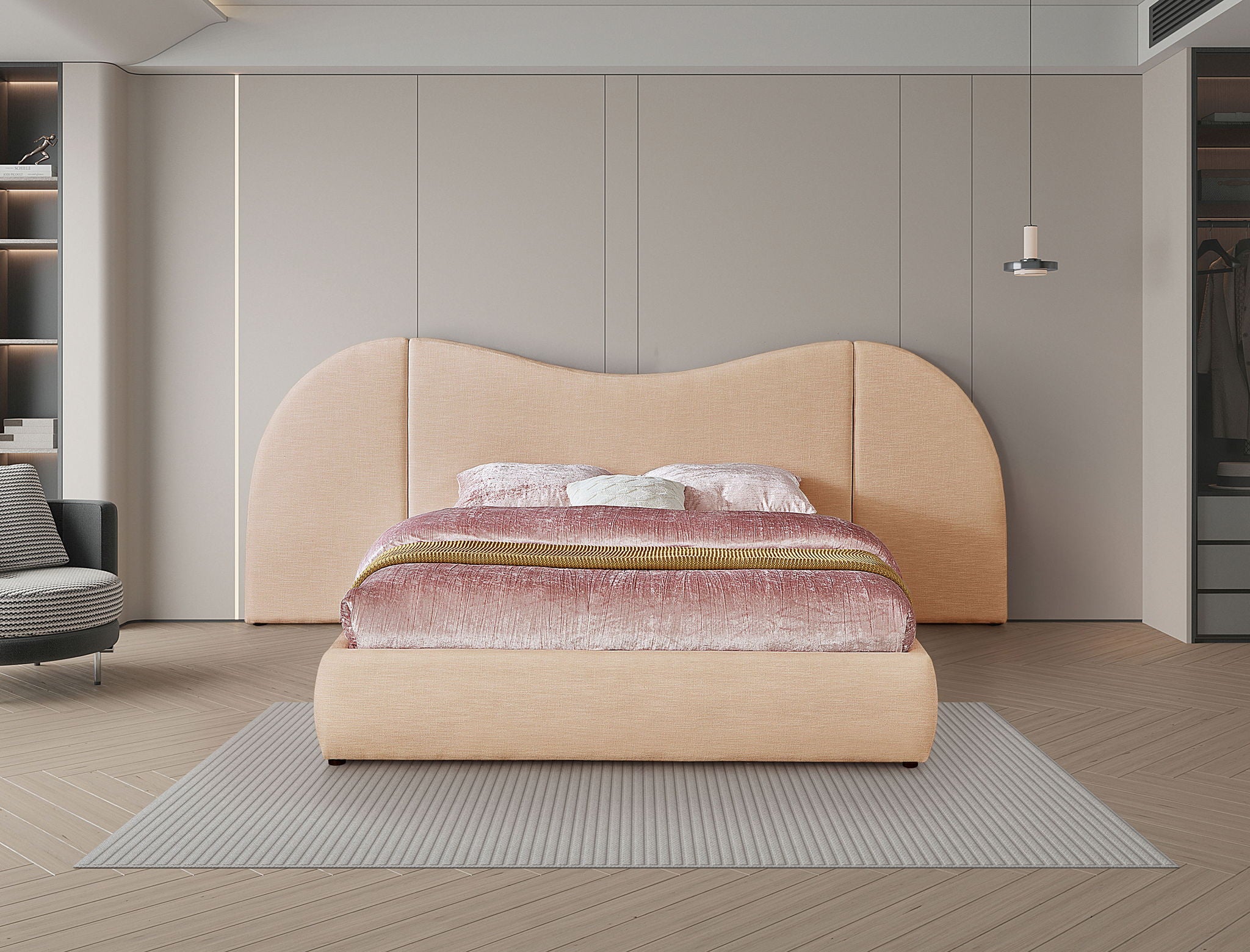 Everest - Linen Fabric Bed - Urban Living Furniture (Los Angeles, CA)