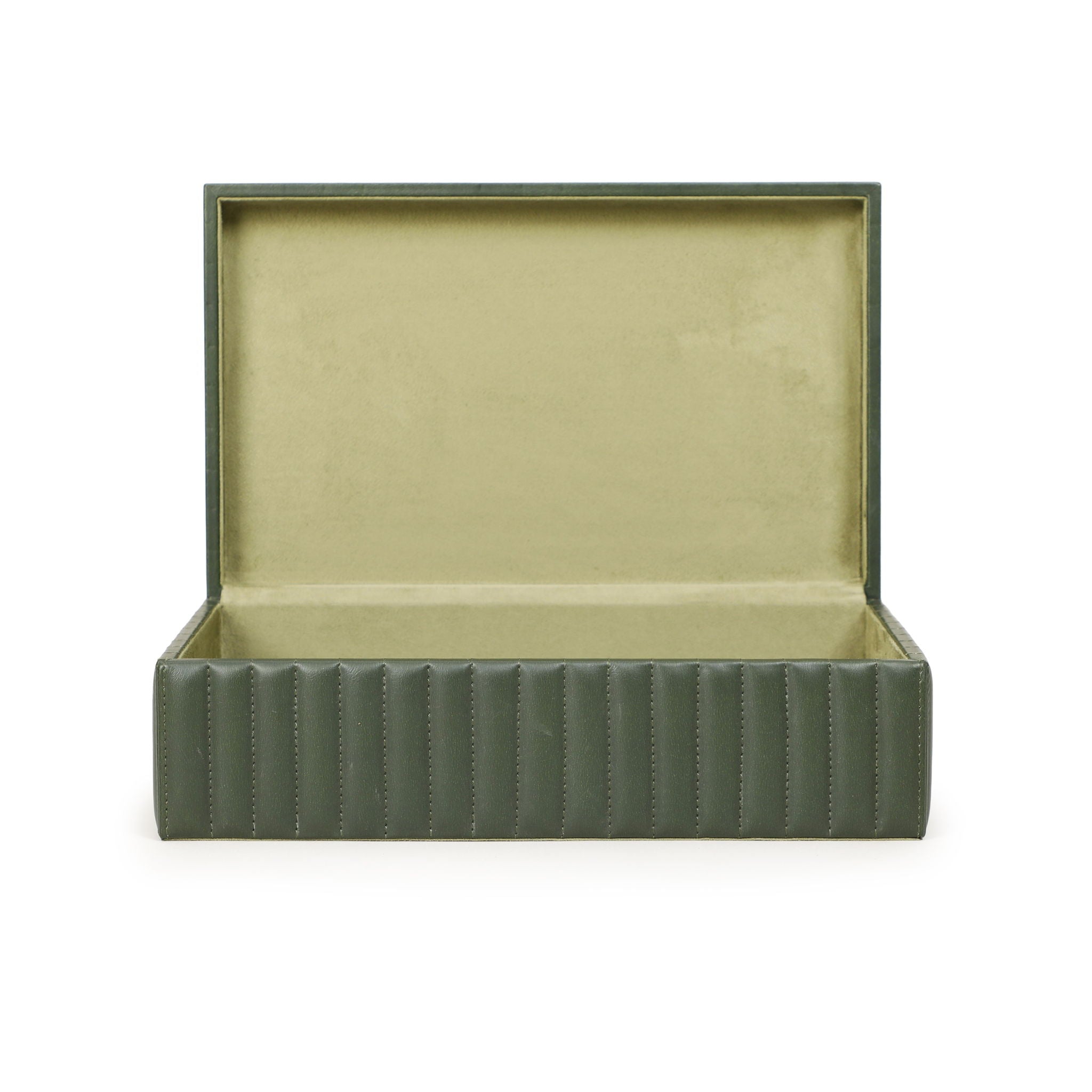 Eton - Ribbed Vegan Leather Hospitality Grade Storage Box - Green - Urban Living Furniture (Los Angeles, CA)