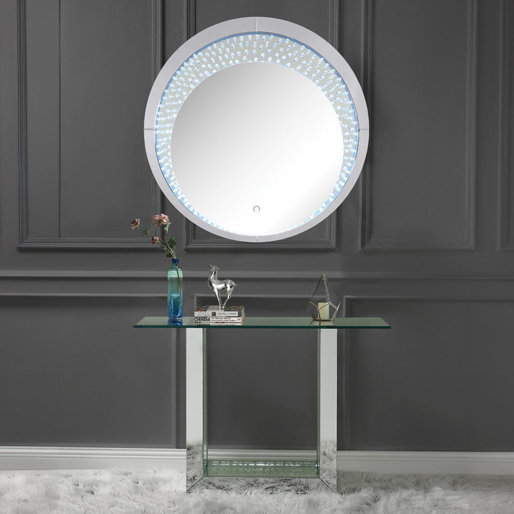 Nysa - 39" Accent Mirror With LED - Mirrored & Faux Crystals - Urban Living Furniture (Los Angeles, CA)