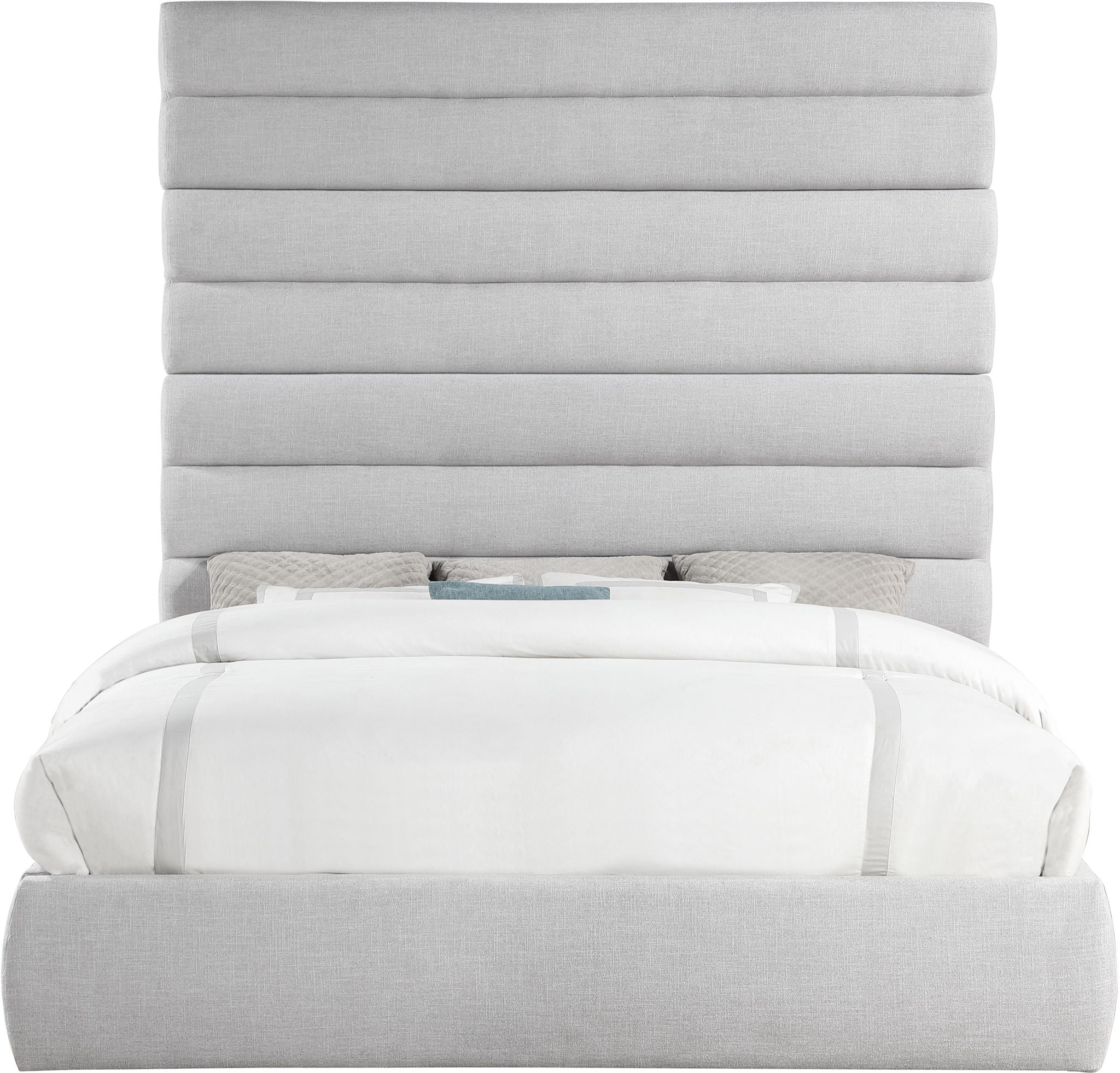 Adam - Linen Fabric Bed With 89" Headboard