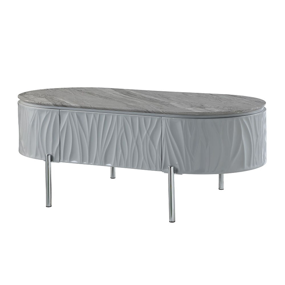 Yukino - Coffee Table - Gray High & Chrome - Urban Living Furniture (Los Angeles, CA)