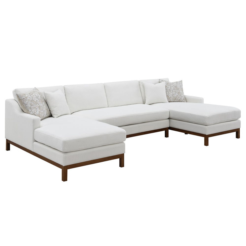 Valiant - Sectional Sofa With 4 Pillows - Ivory Chenille - Urban Living Furniture (Los Angeles, CA)