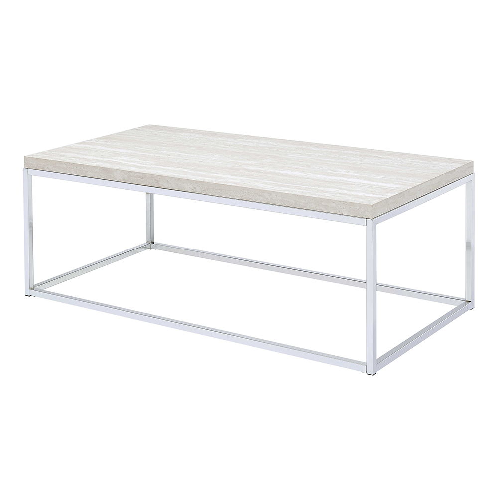 Snyder - Coffee Table - Engineered Stone Top & Chrome - Urban Living Furniture (Los Angeles, CA)