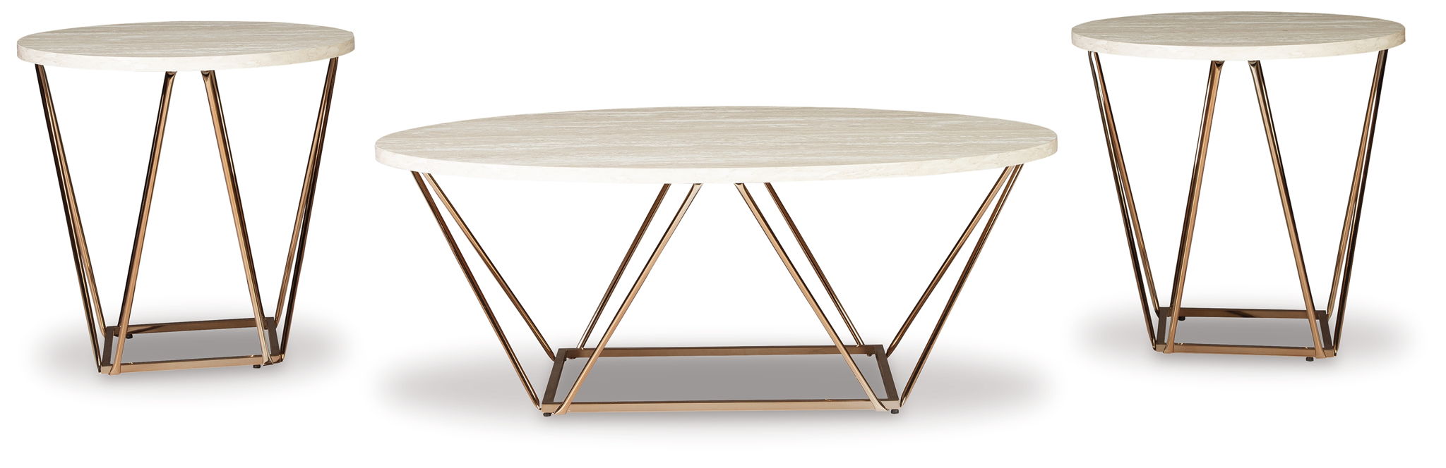 Tarica - Occasional Table Set (Set of 3) - White / Metallic - Urban Living Furniture (Los Angeles, CA)