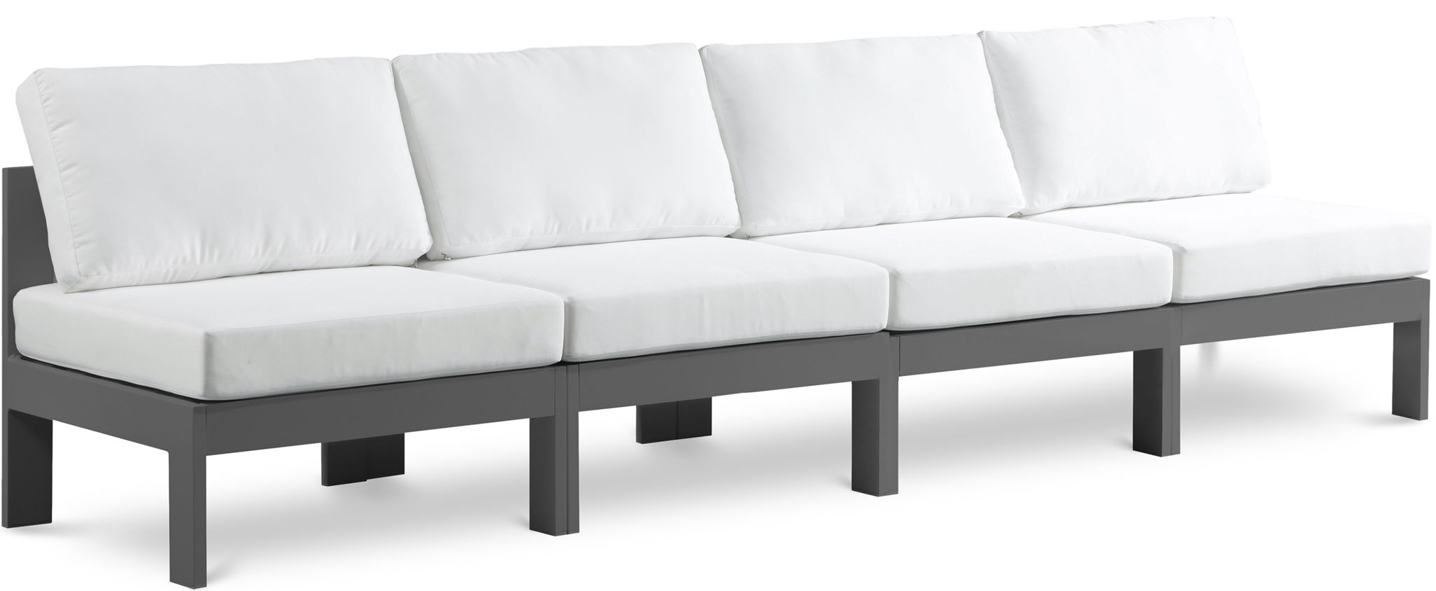 Nizuc - Outdoor Patio 4 Seat Armless Modular Sofa With Gray Frame - Urban Living Furniture (Los Angeles, CA)