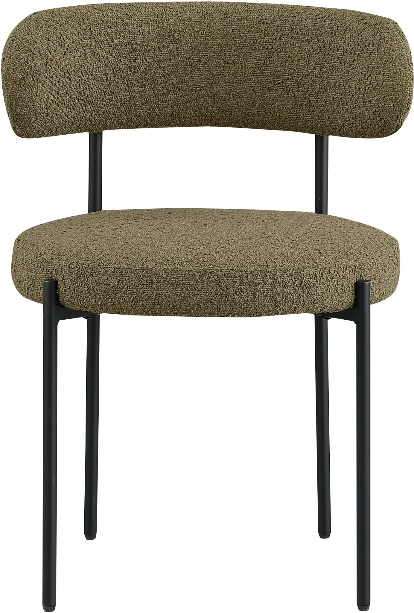 Beacon - Boucle Fabric Dining Chair With Black Legs (Set of 2) - Olive Green - Urban Living Furniture (Los Angeles, CA)