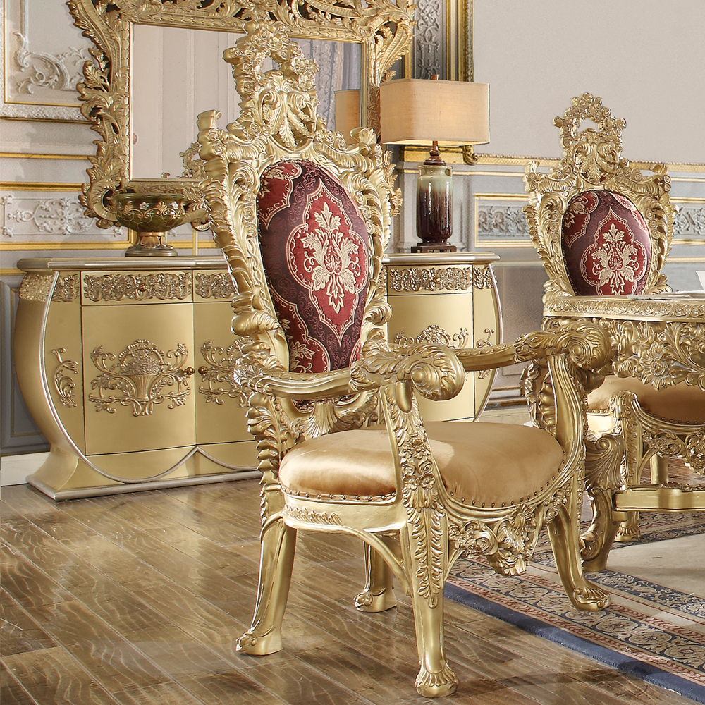 Bernadette - Arm Chair (Set of 2) - Pattern Fabric & Gold Finish - Urban Living Furniture (Los Angeles, CA)
