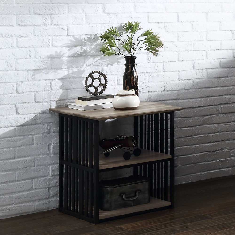Zudora - Nightstand - Antique Oak & Black - Urban Living Furniture (Los Angeles, CA)
