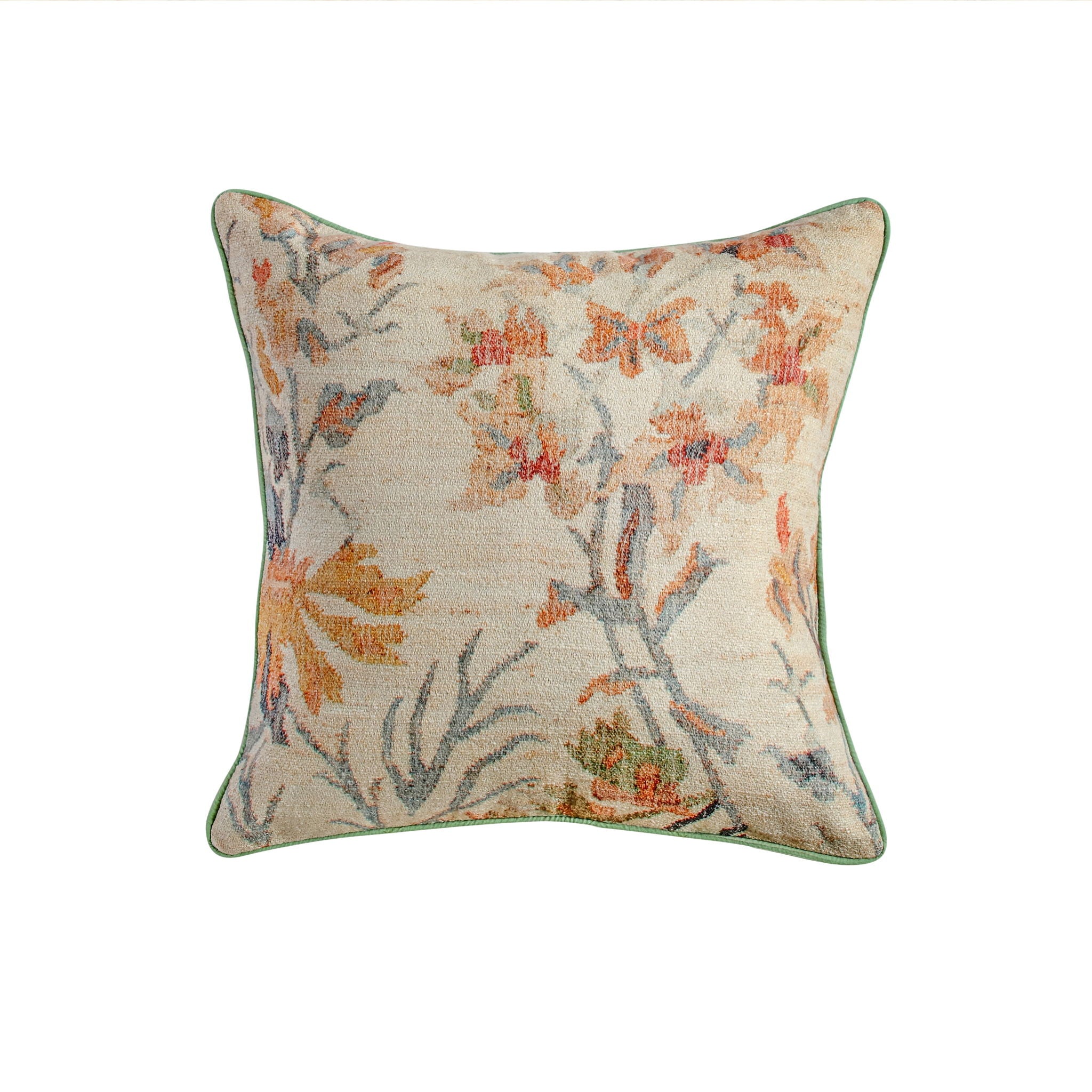 Taman - 20" Natural Cotton Accent Pillow Cover - Summer Florals - Urban Living Furniture (Los Angeles, CA)