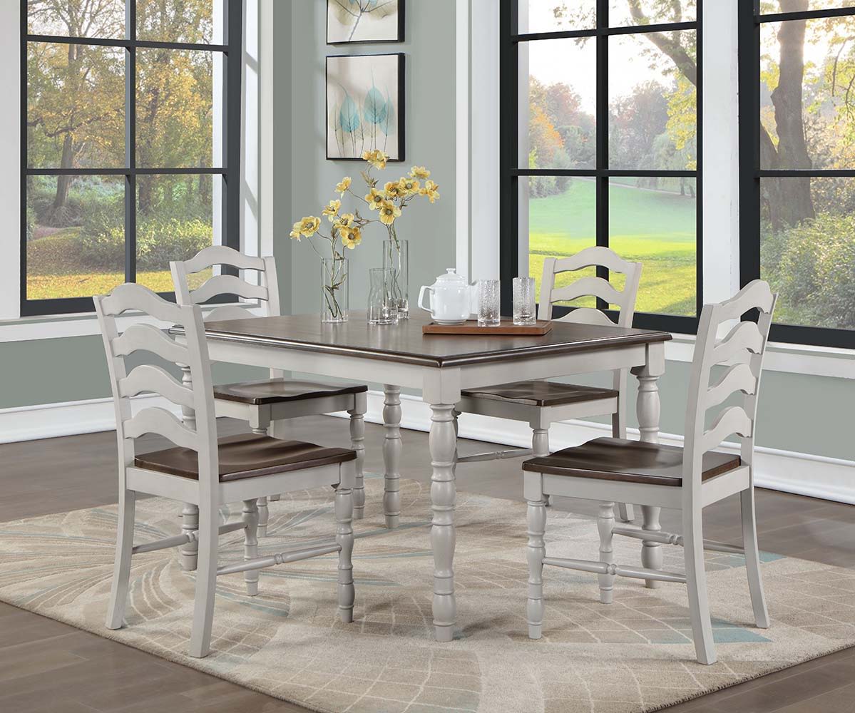 Bettina - 5 Piece Dining Set - Gray & Weathered Oak - Urban Living Furniture (Los Angeles, CA)