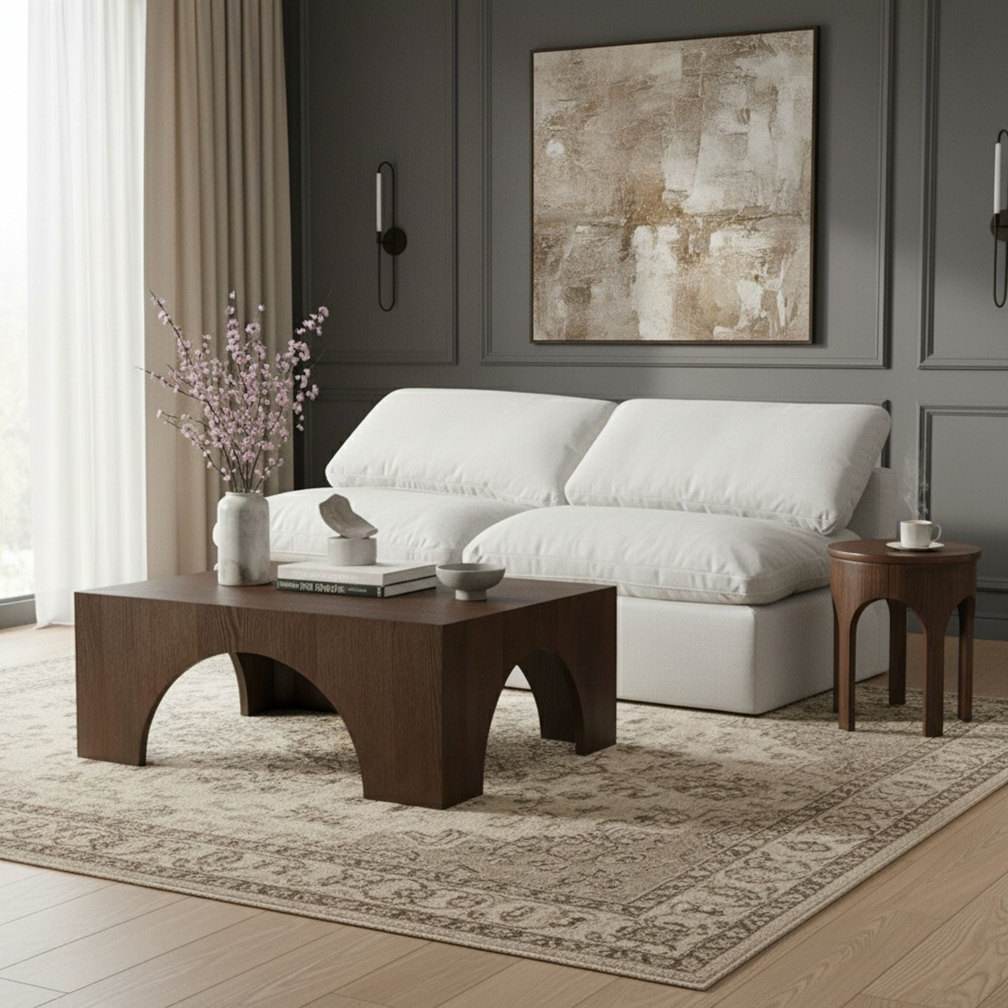 Indulge - Linen 2 Piece Modular Armless Sofa - White - Urban Living Furniture (Los Angeles, CA)