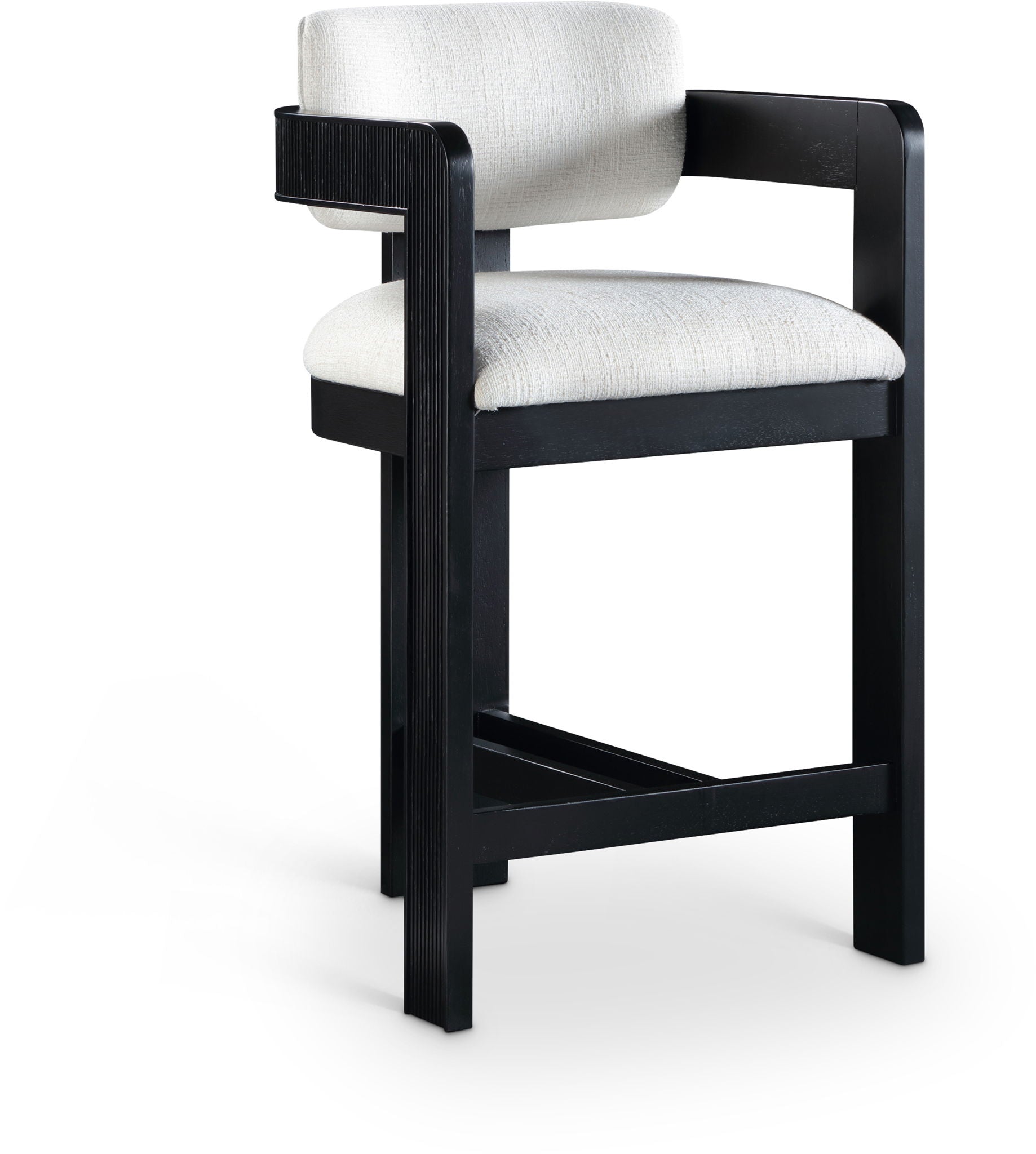 Sacha - Linen Stool With Black Base - Urban Living Furniture (Los Angeles, CA)