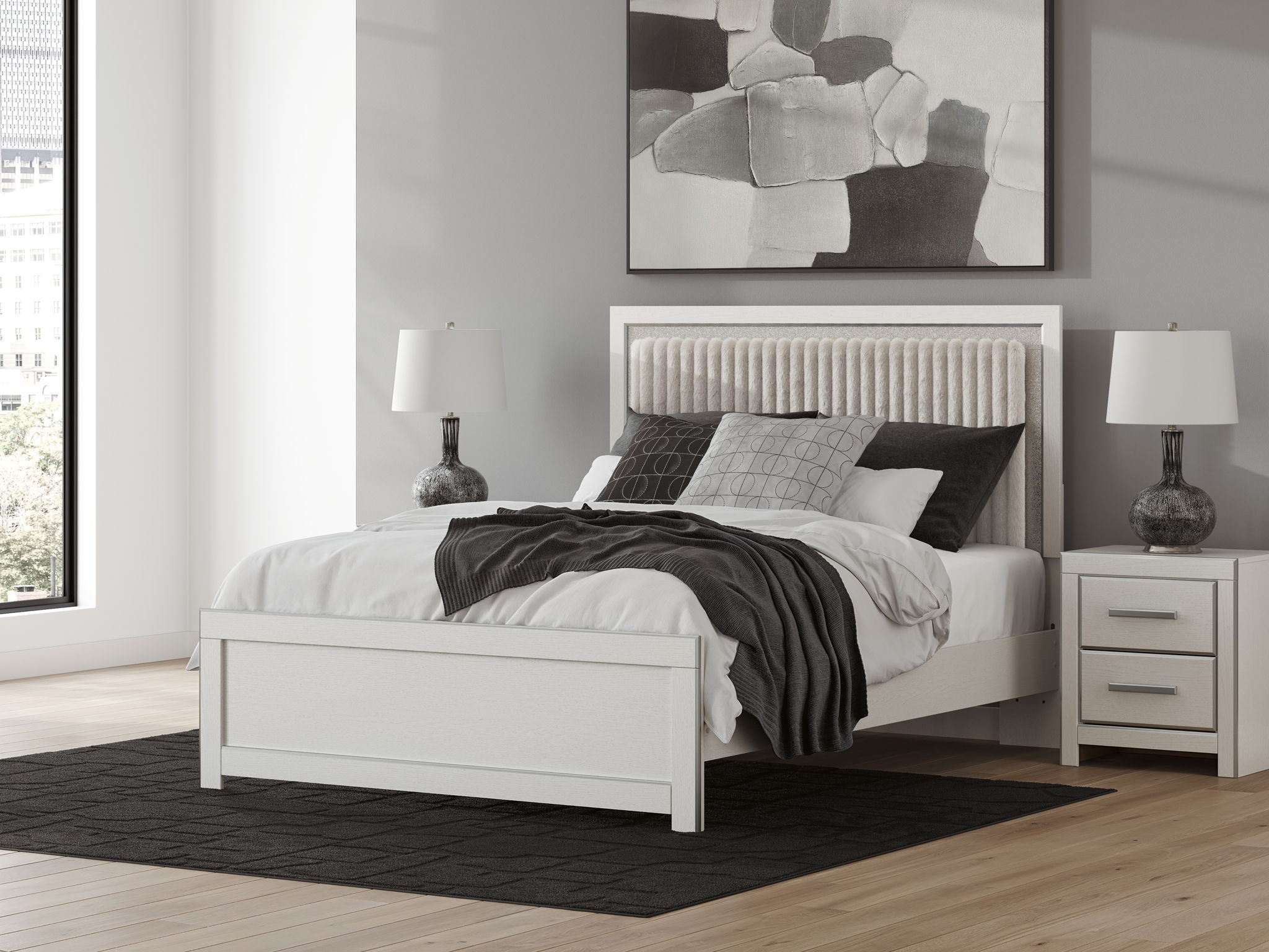 Zuraleus - Upholstered Panel Platform Bed With Roll Slats - Urban Living Furniture (Los Angeles, CA)