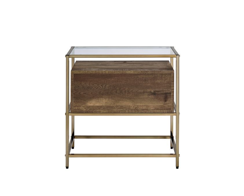 Knave - Accent Table - Walnut & Champagne - Urban Living Furniture (Los Angeles, CA)