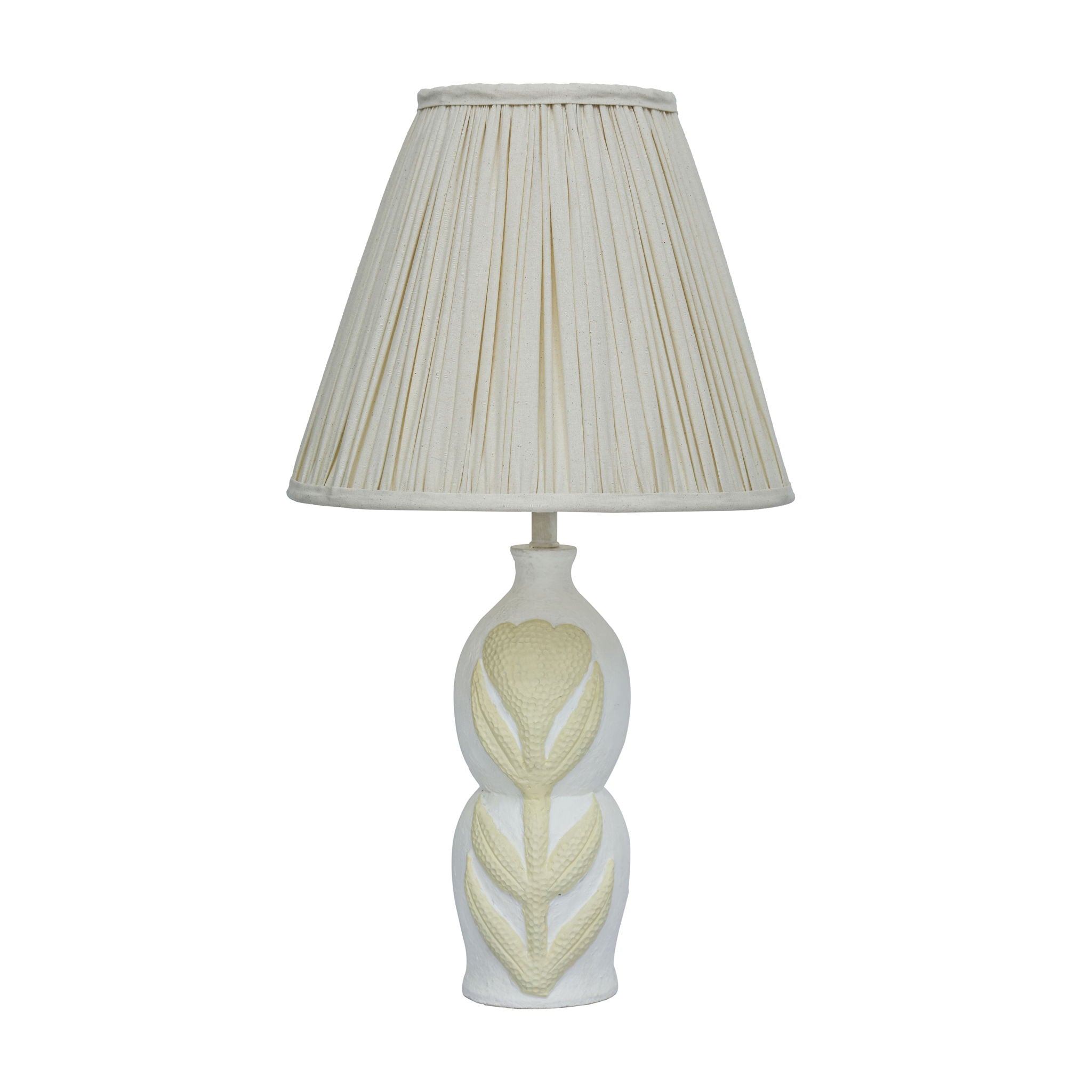 Edith - Curved Papier Mache Flower Pleated Table Lamp - Cream - Urban Living Furniture (Los Angeles, CA)