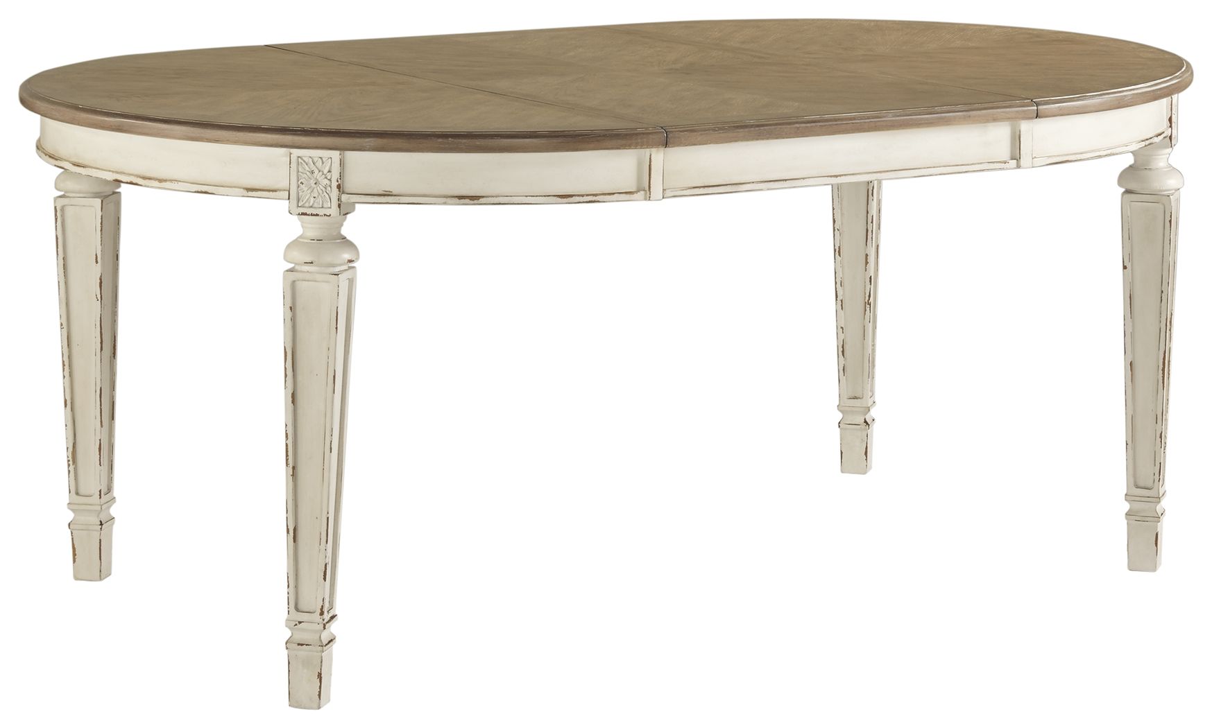Realyn - Chipped White - Oval Dining Room Extension Table - Urban Living Furniture (Los Angeles, CA)