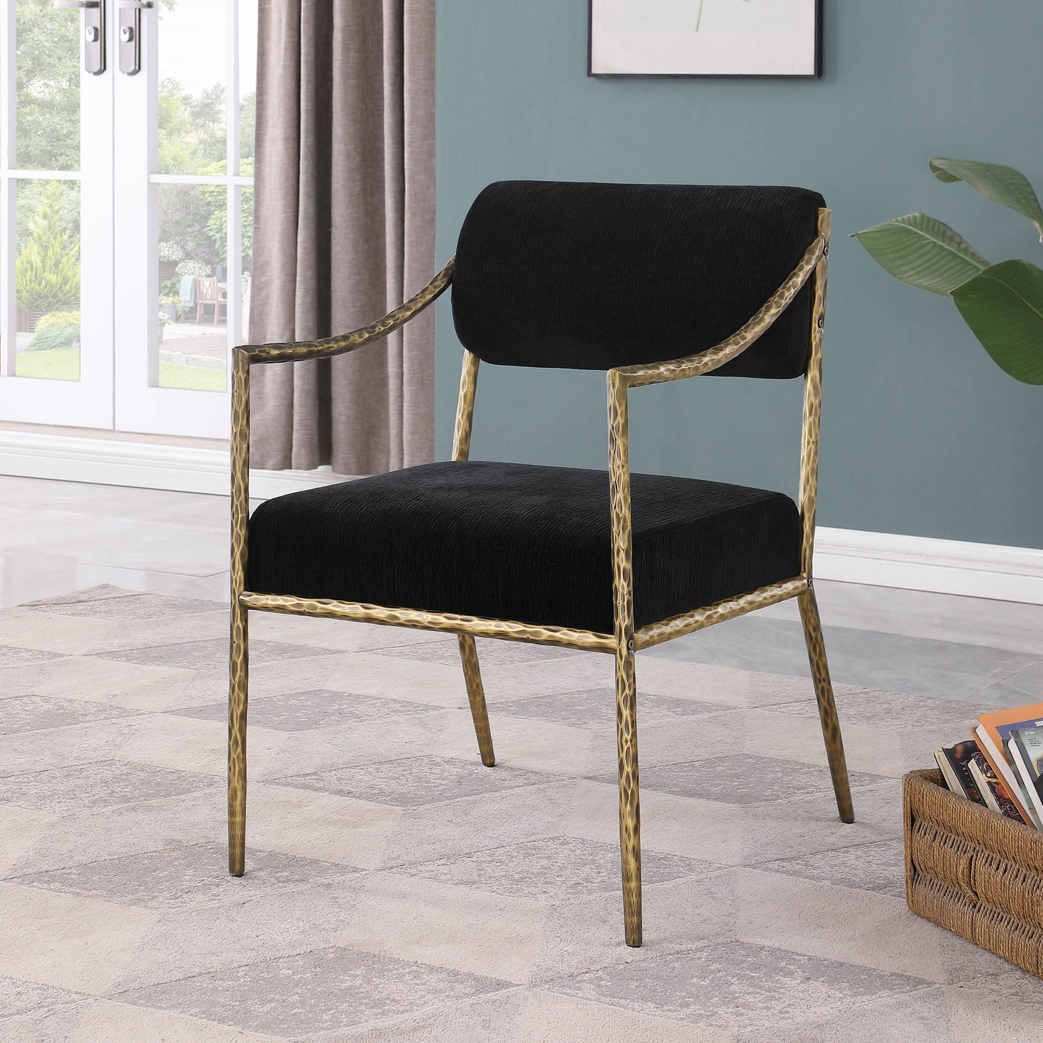 Bastille - Upholstered Dining Arm Chair (Set of 2) - Brass Frame - Urban Living Furniture (Los Angeles, CA)