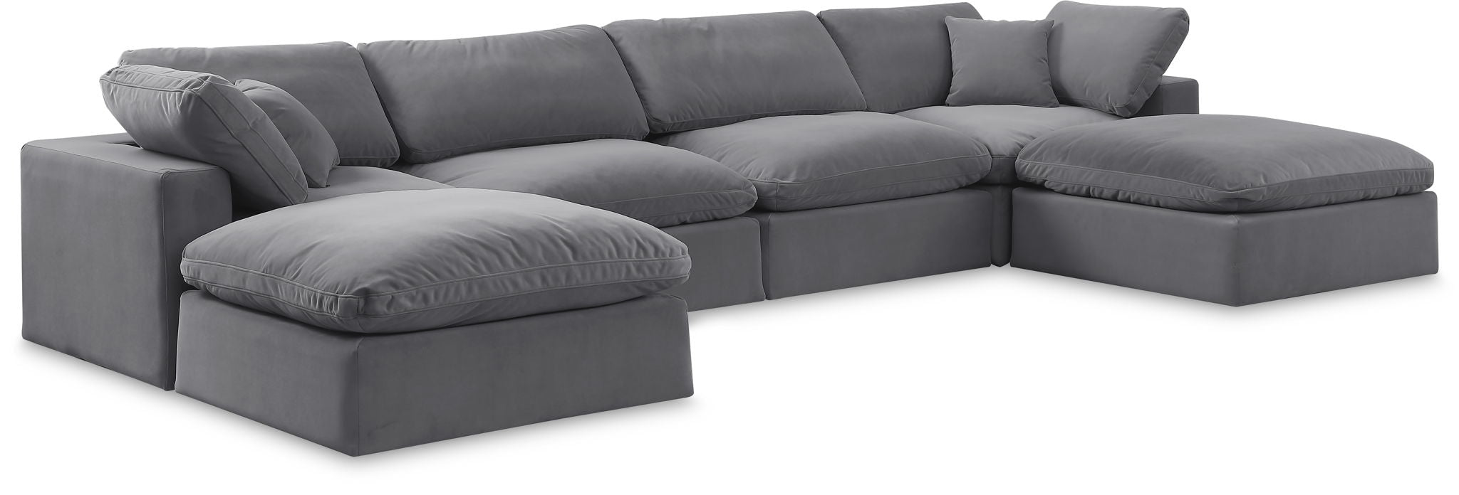 Comfy - 6 Piece Velvet Modular Double Chaise Sectional - Urban Living Furniture (Los Angeles, CA)