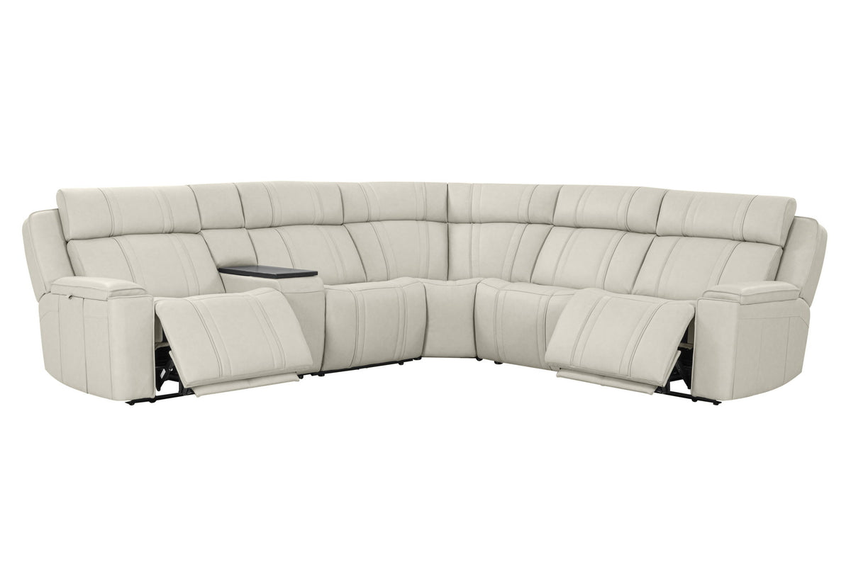 Sausalito - 6 Piece Modular Zero Gravity Power Reclining Sectional With Power Adjustable Headrests - Platinum Envy