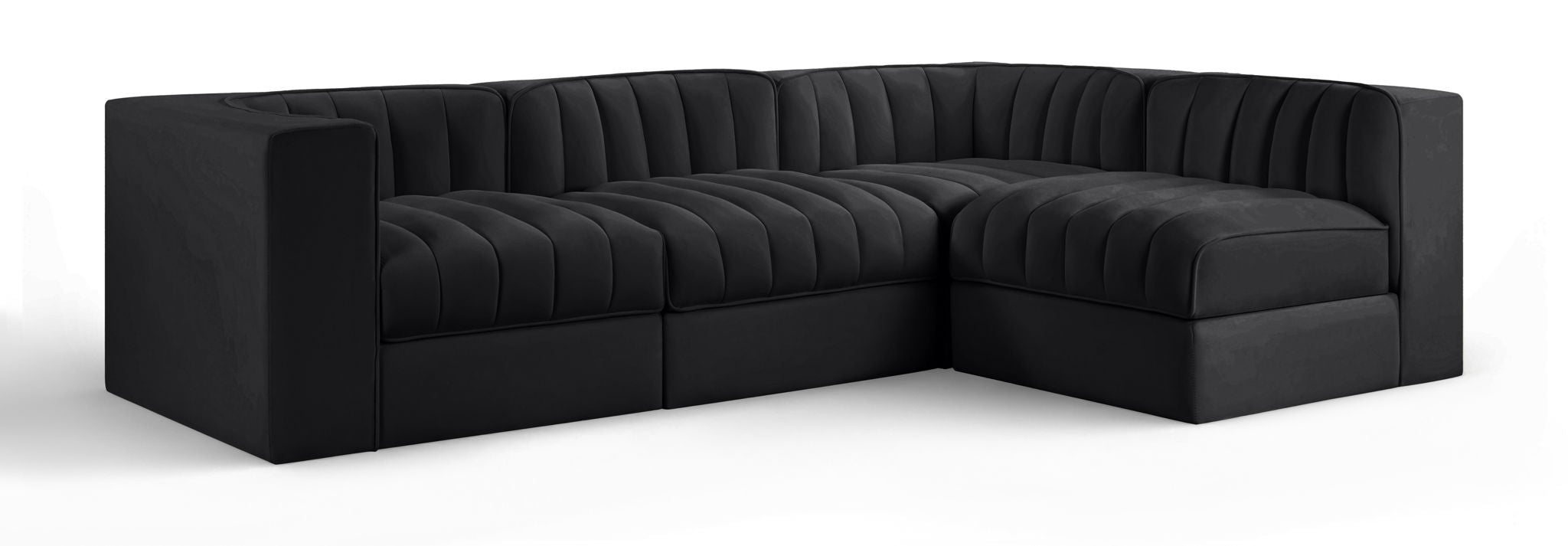 Rummi - Velvet Performance Fabric Upholstered 4 Piece Modular Sectional - Urban Living Furniture (Los Angeles, CA)