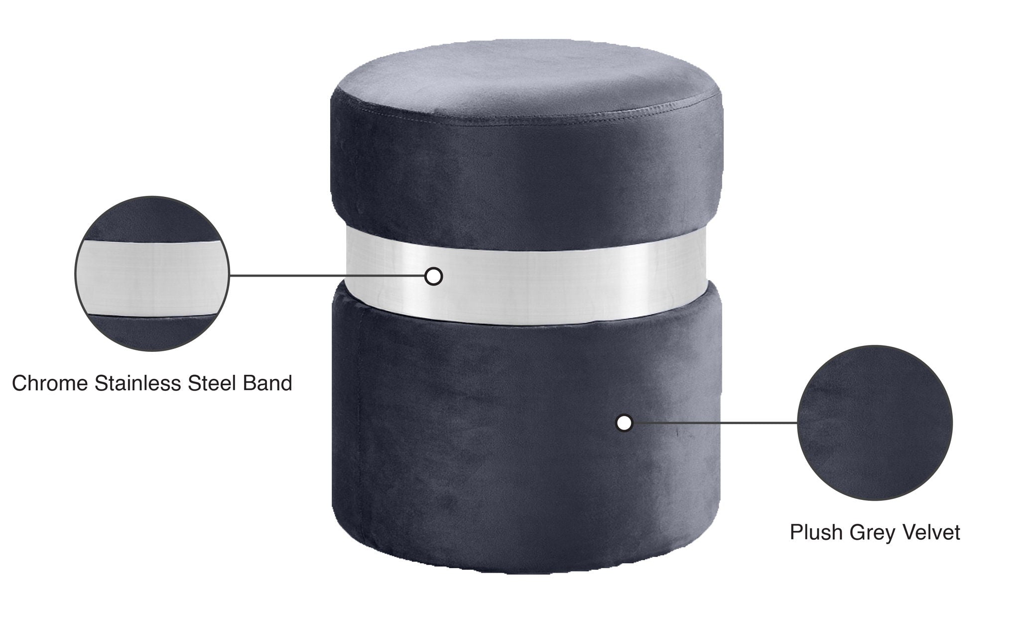 Hailey - Round Ottoman - Urban Living Furniture (Los Angeles, CA)