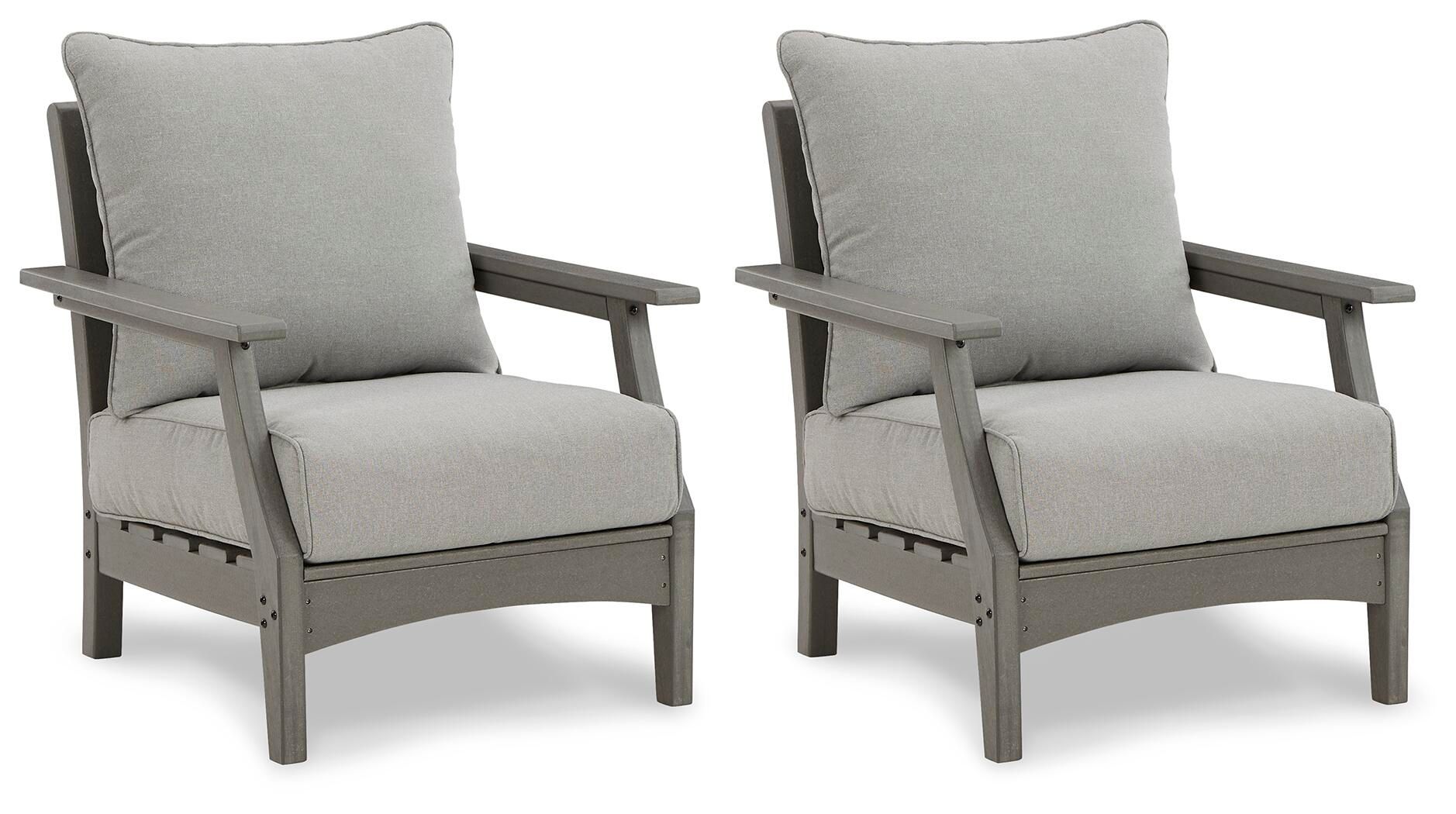Visola - Lounge Chair w/Cushion (Set of 2) - Gray - Urban Living Furniture (Los Angeles, CA)