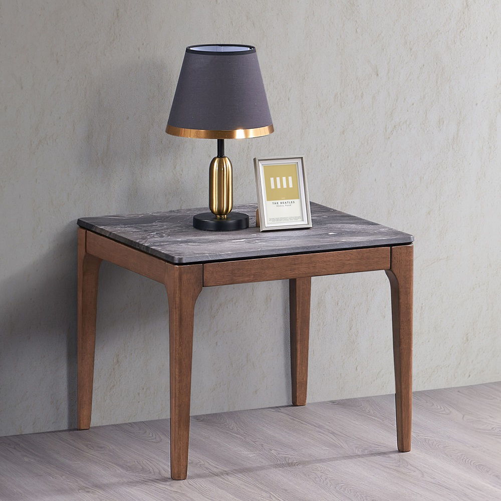 Bevis - End Table - Engineered Stone Top & Walnut - Urban Living Furniture (Los Angeles, CA)