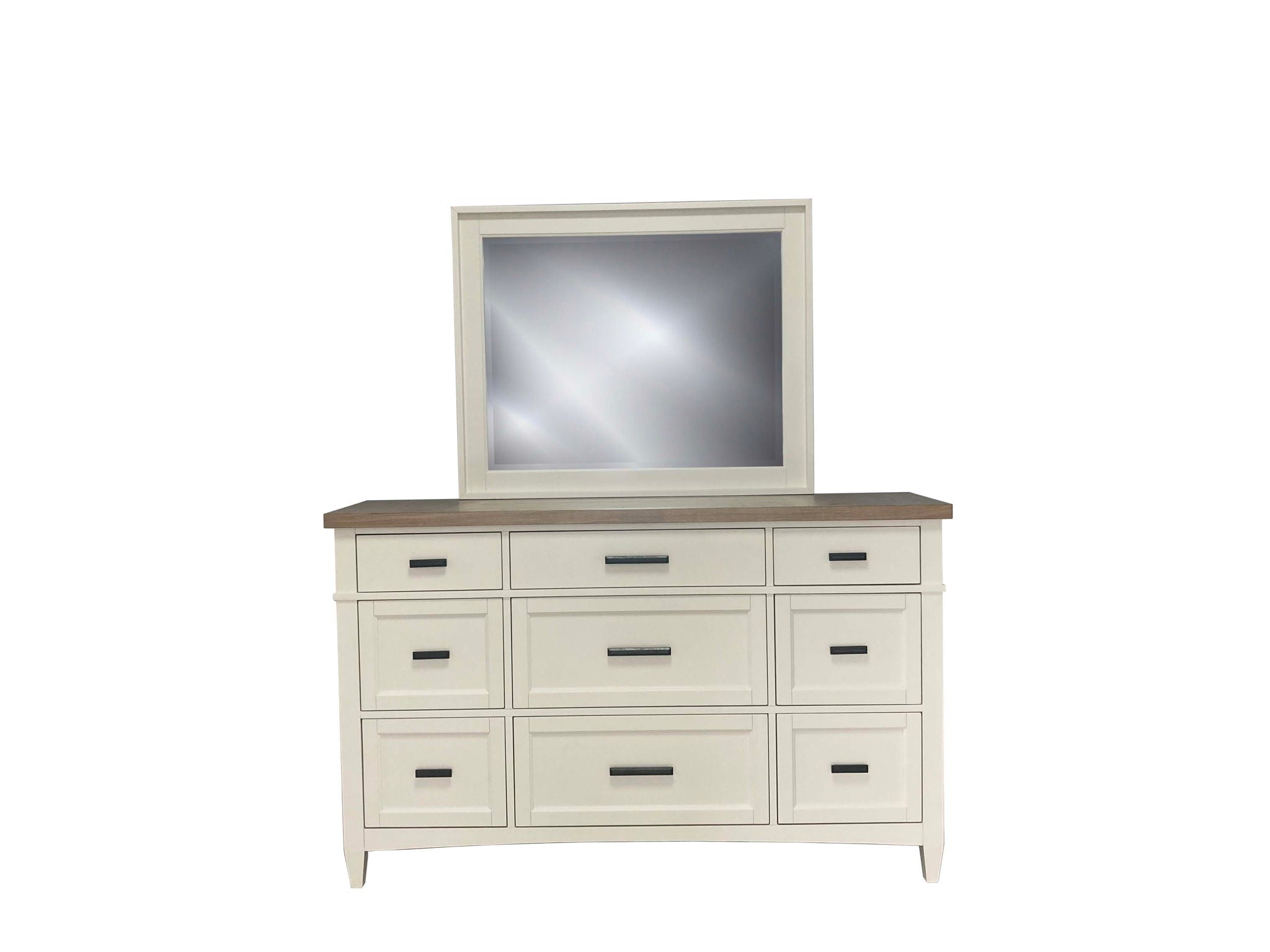 Americana Modern Bedroom - 9 Drawer Dresser And Mirror - Light Brown - Urban Living Furniture (Los Angeles, CA)